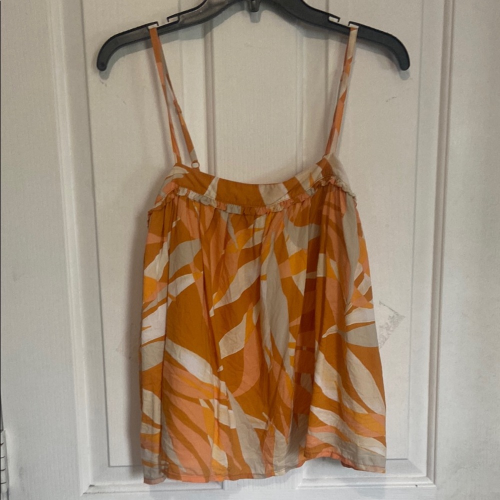 A New Day Orange and White Relaxed Camisole Top